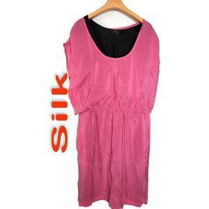 Women's 100% Silk Size M Short Sleeve Dress SDK354